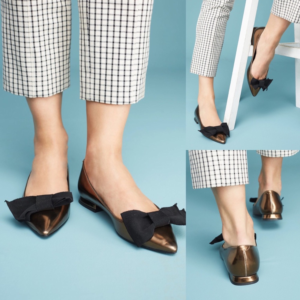ANTHROPOLOGIE ELYSESS BOW BALLET FLATS